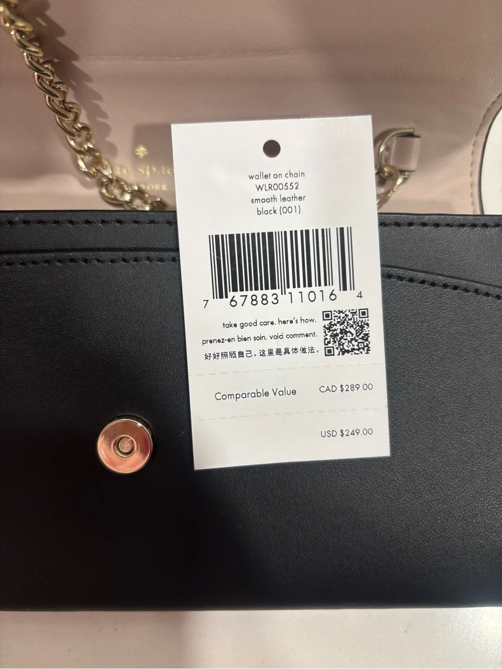 Kate Spade black scallop-edge leather purse